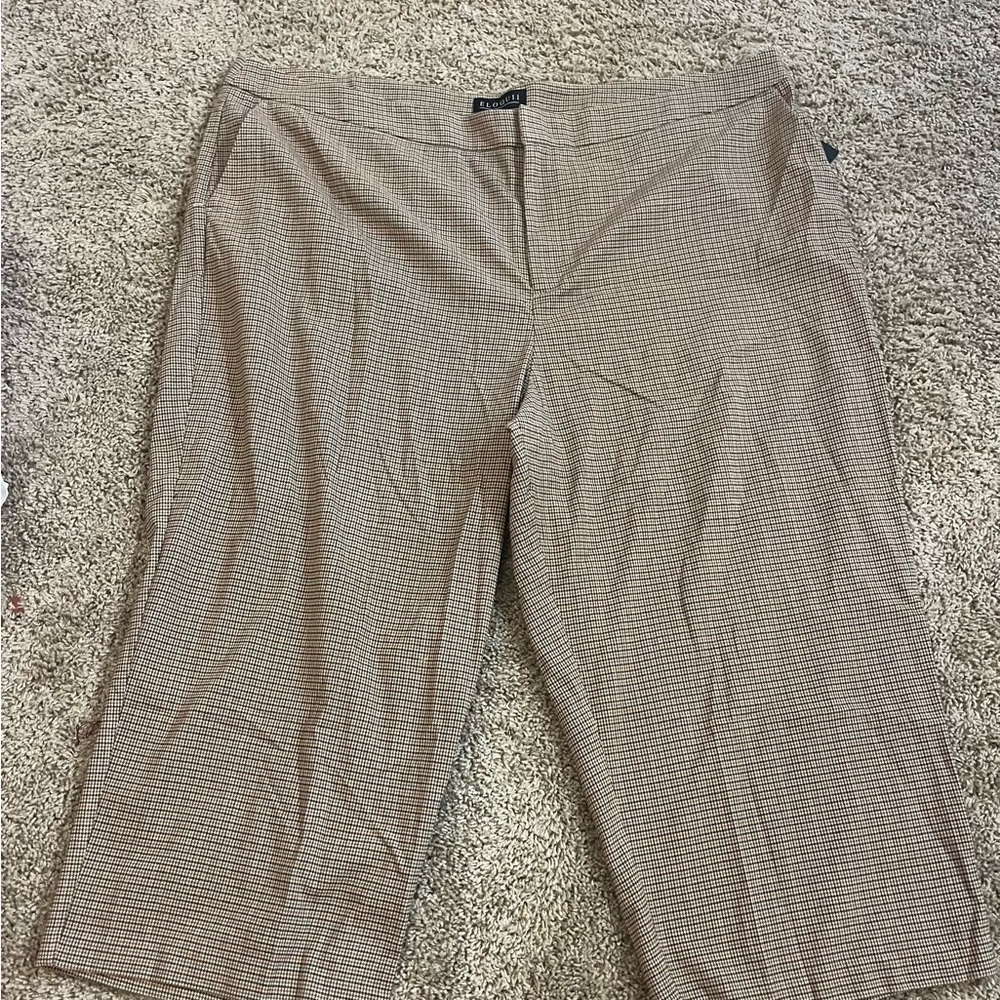 Eloquii 3-Piece Plaid Pants Set w/ Tie-Neck Blouse NWT - Picture 3 of 6